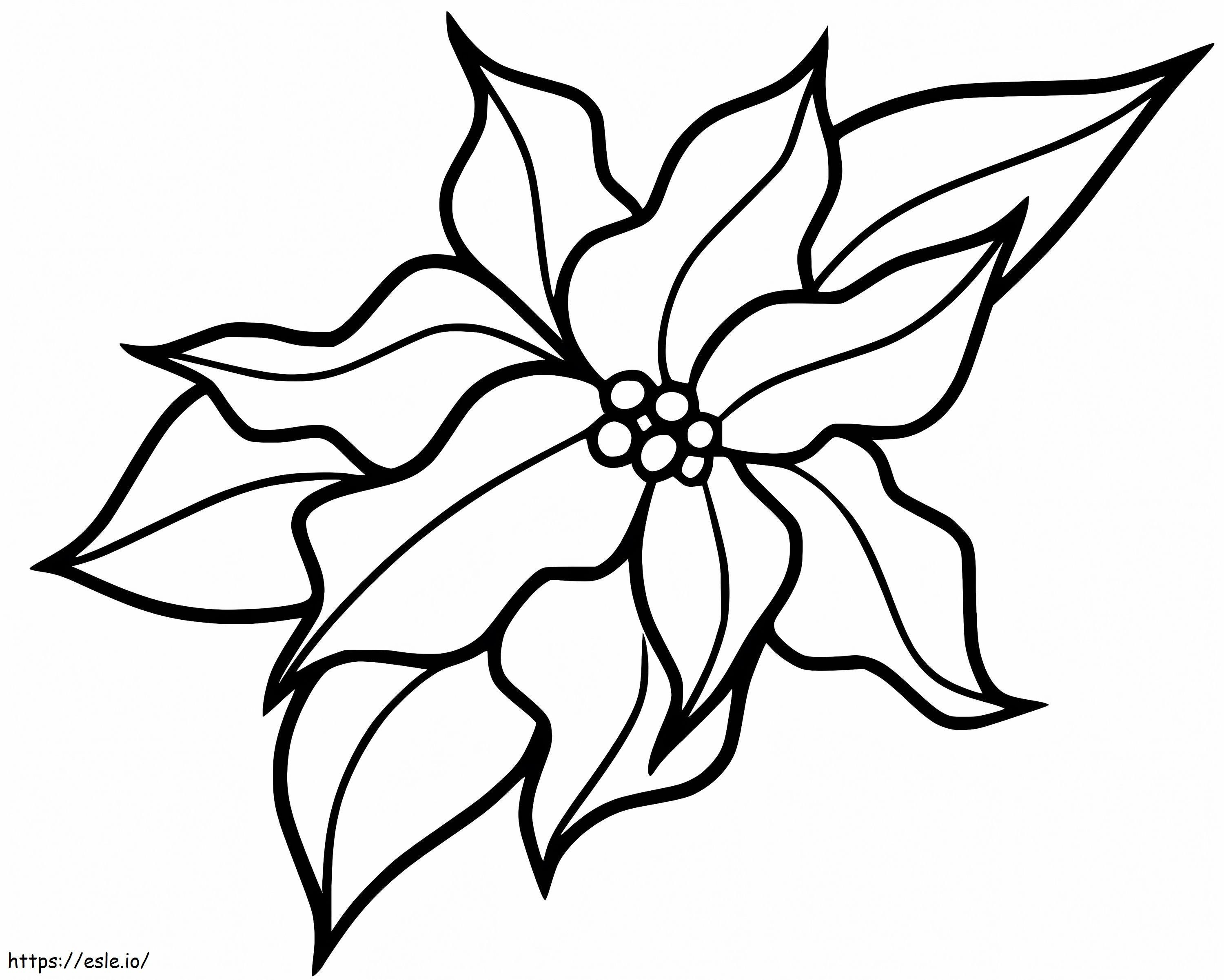 Christmas Flower Poinsettia coloring page