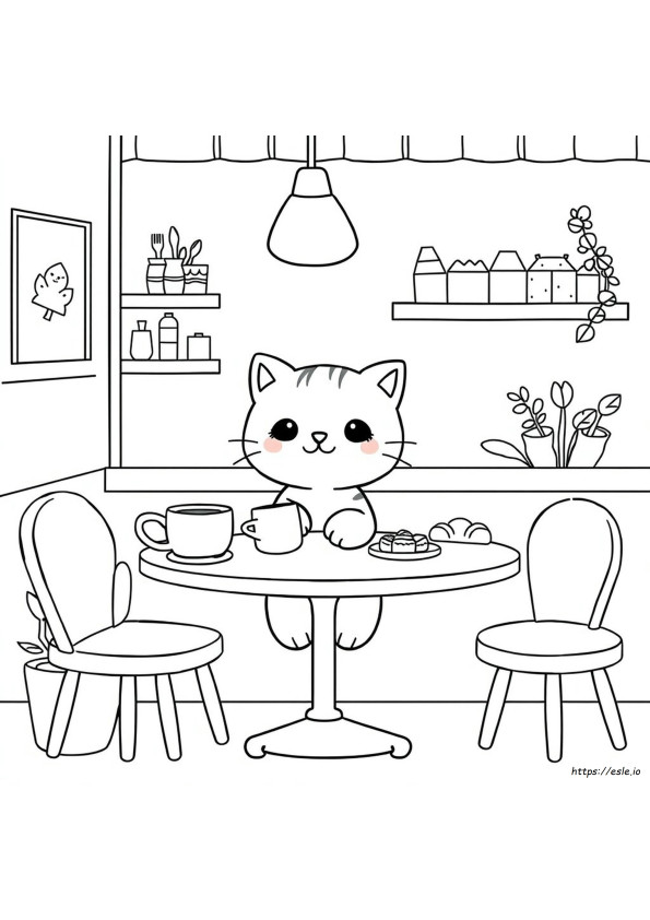 Café Kawaii Para Colorir
