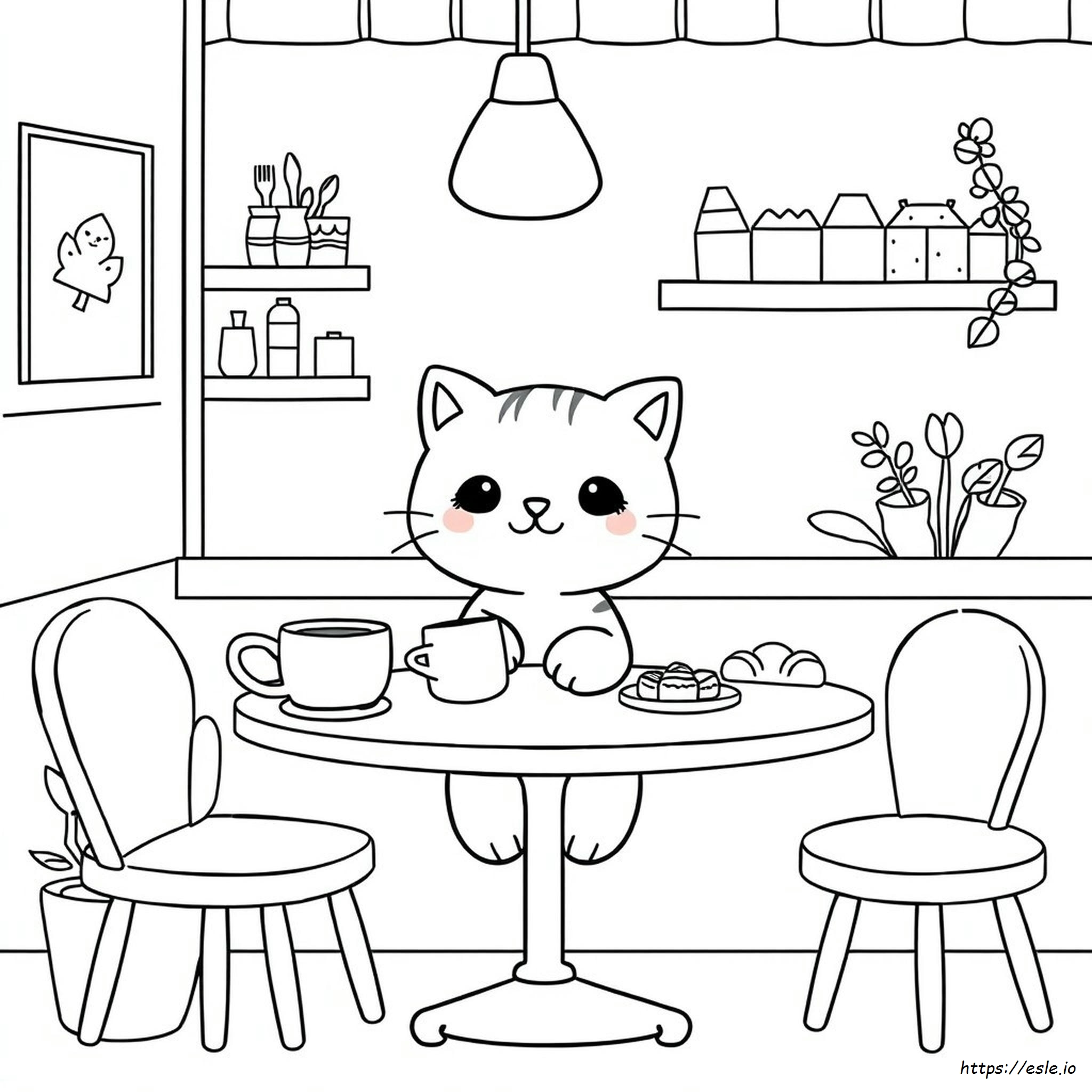 Kawaii Cafe Ausmalbilder