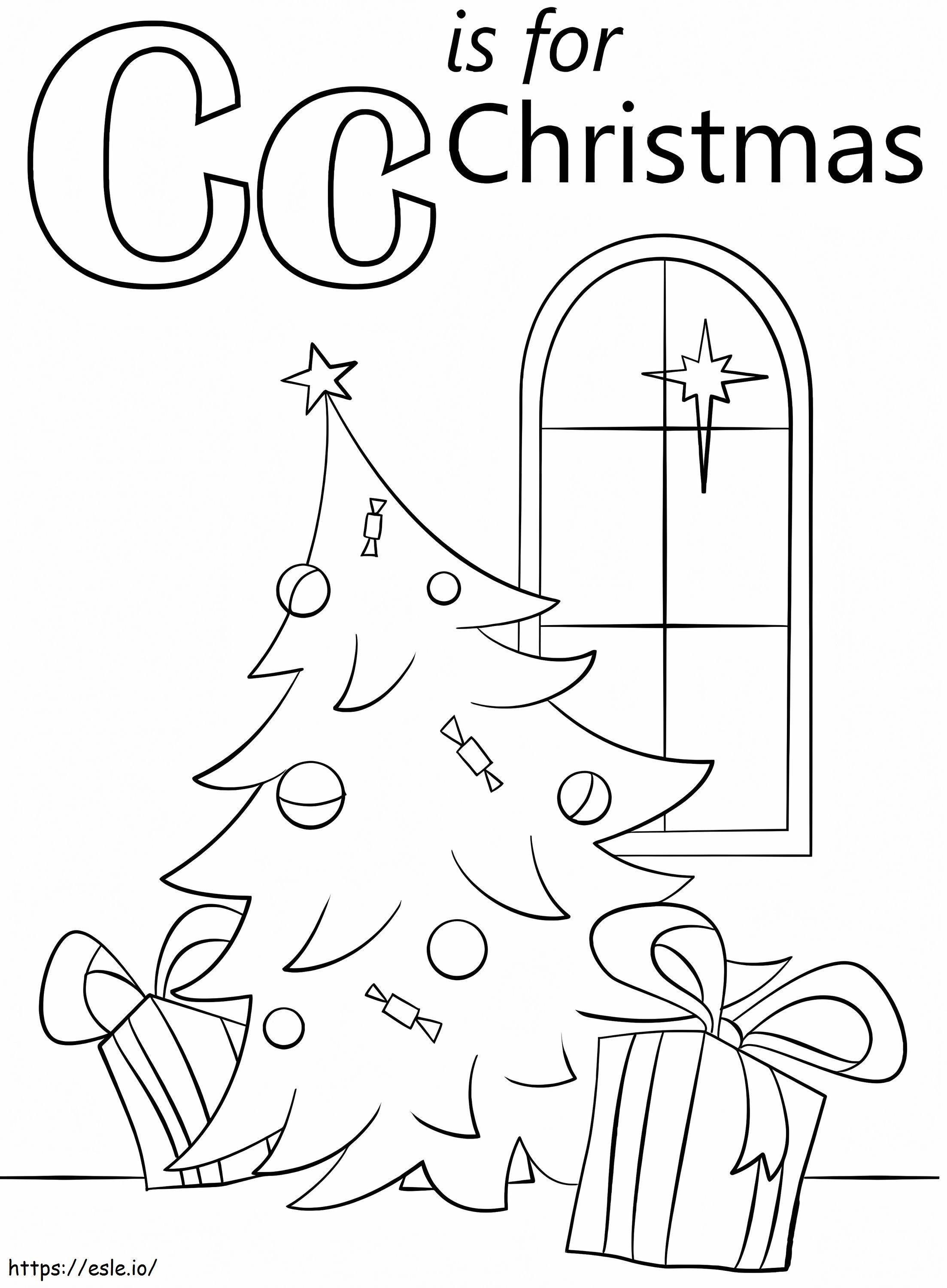 Navidad letra C para colorear