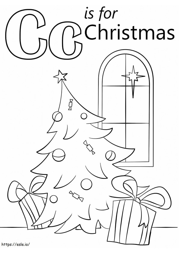 Coloriage Lettre de Noël C à imprimer dessin