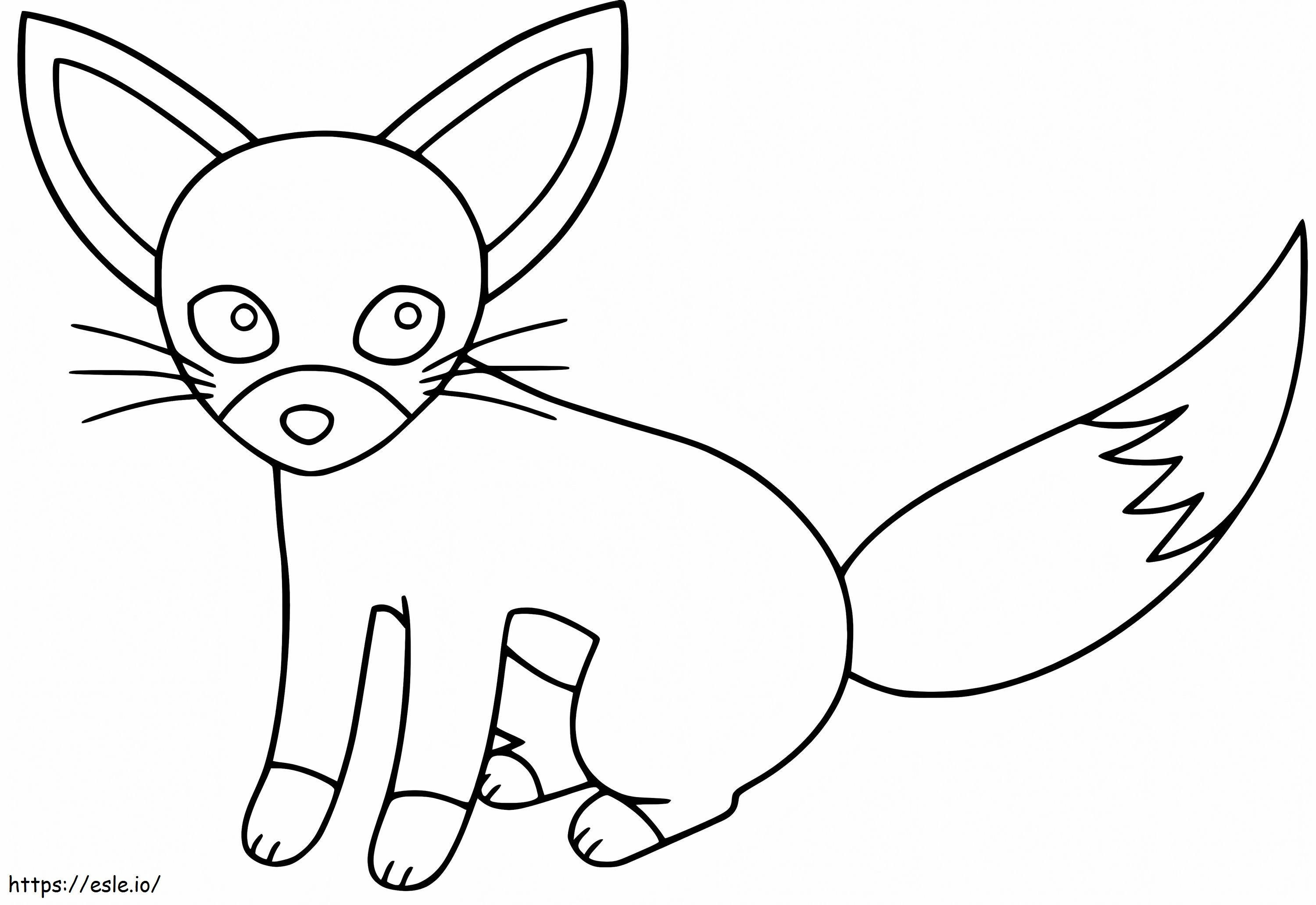 Simple Fennec Fox coloring page