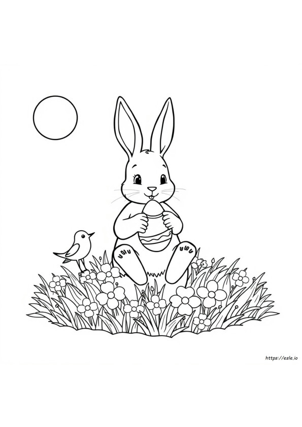 Coloriage Grand Lapin De Pâques À Imprimer