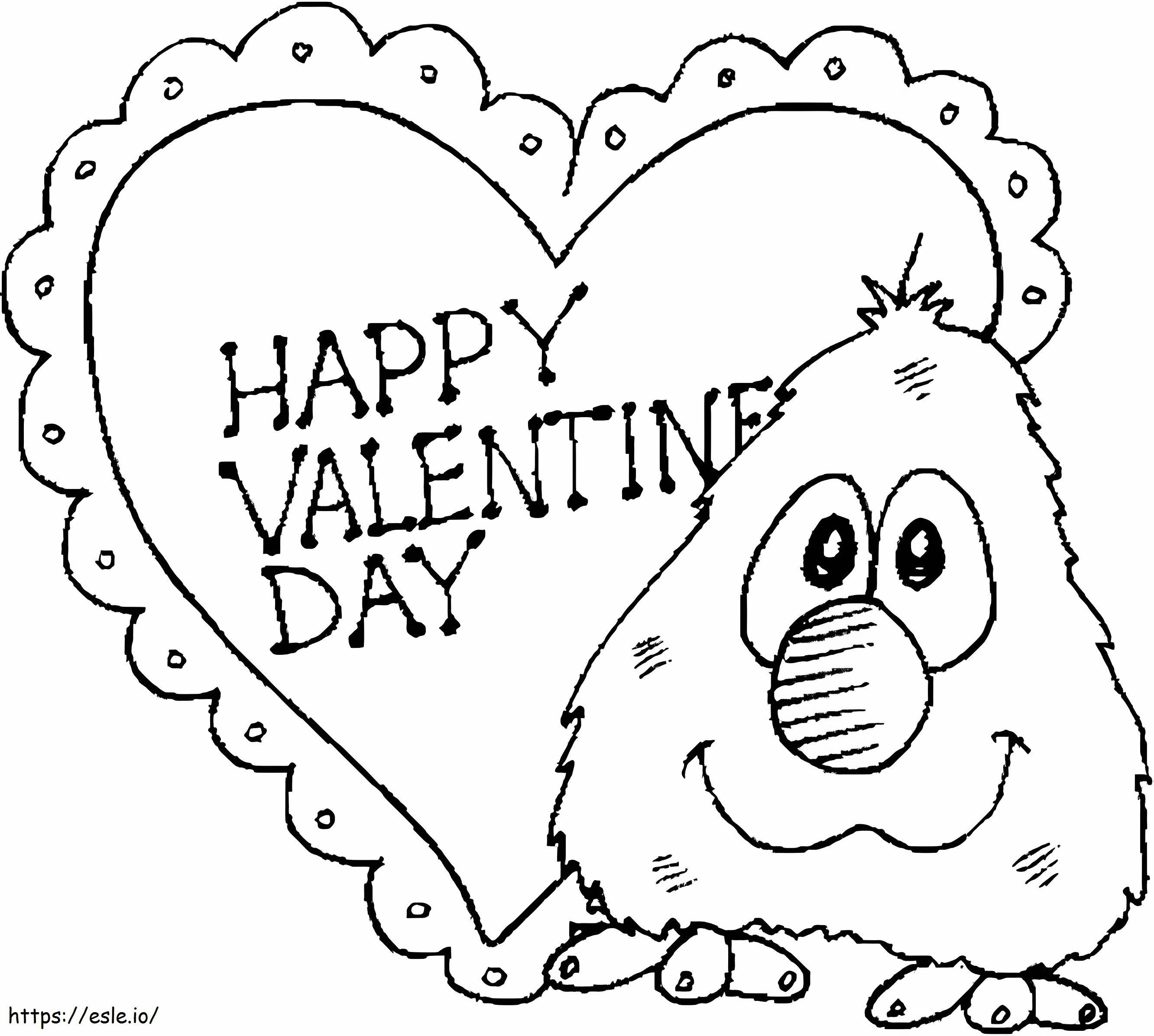 Hati Valentine yang lucu Gambar Mewarnai