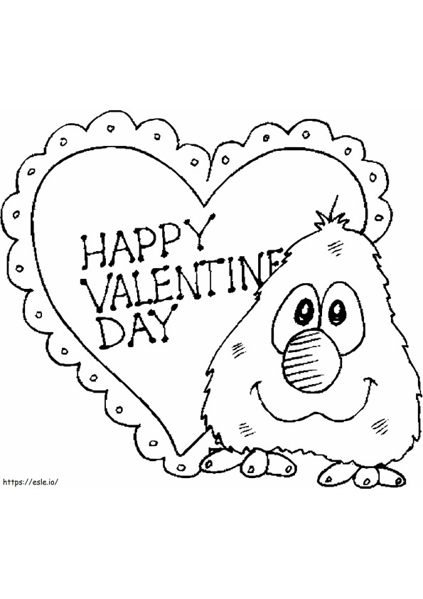Cute Valentine Heart coloring page