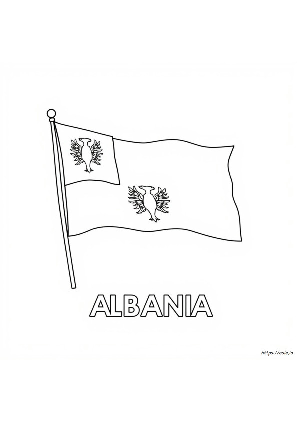Albania Flag Coloring Page