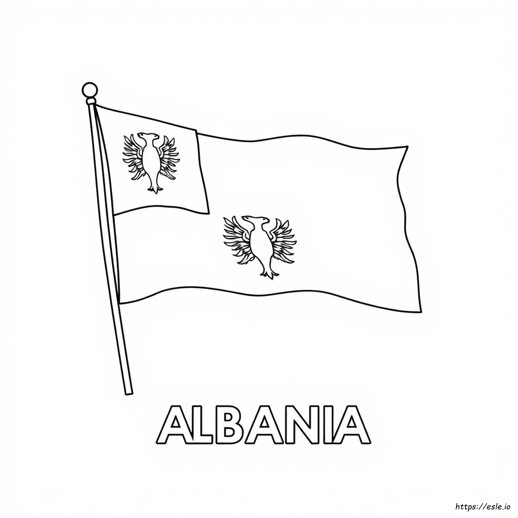 Albania Flaga Kolorowanka