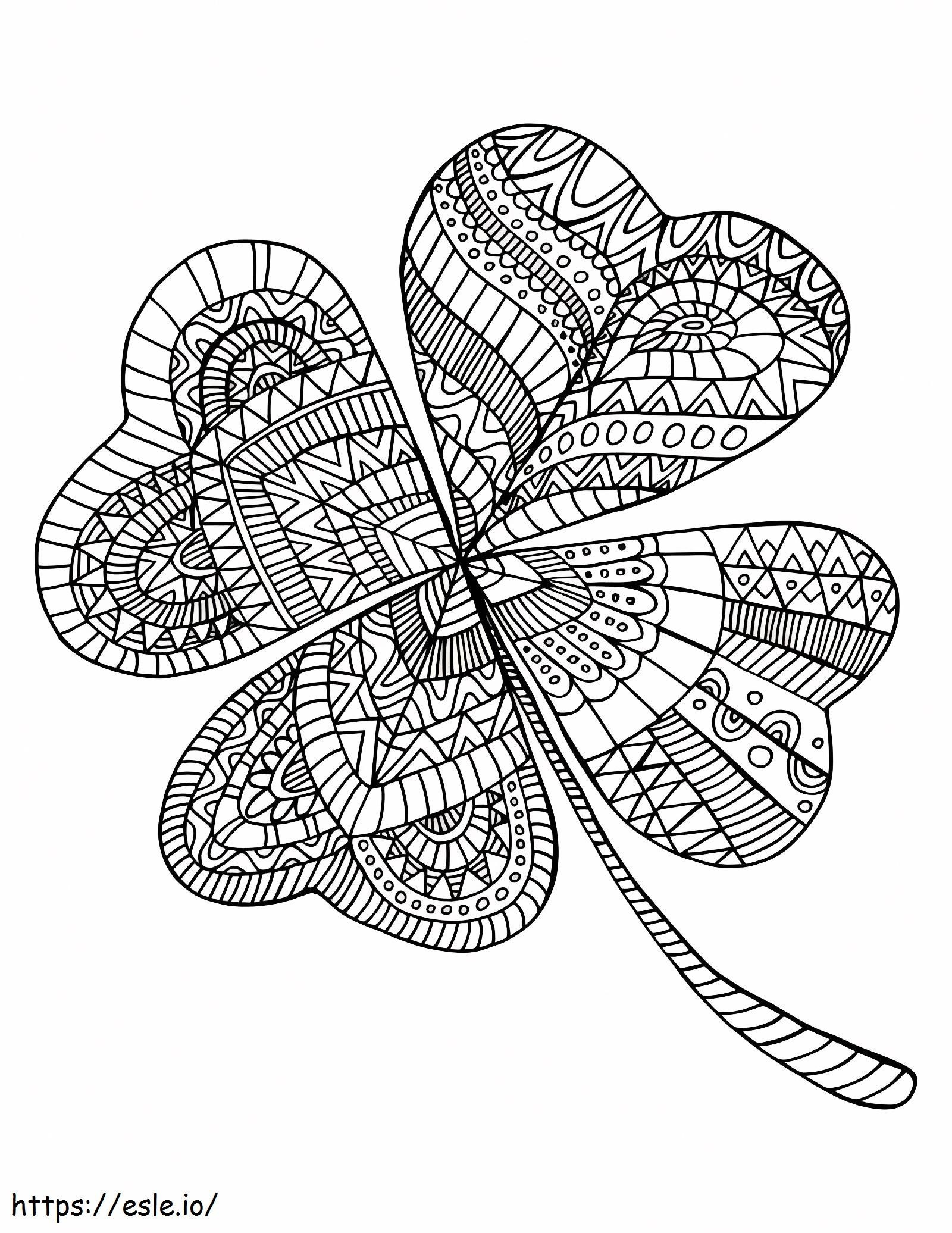 Coloriage Mandala de trèfle à imprimer dessin