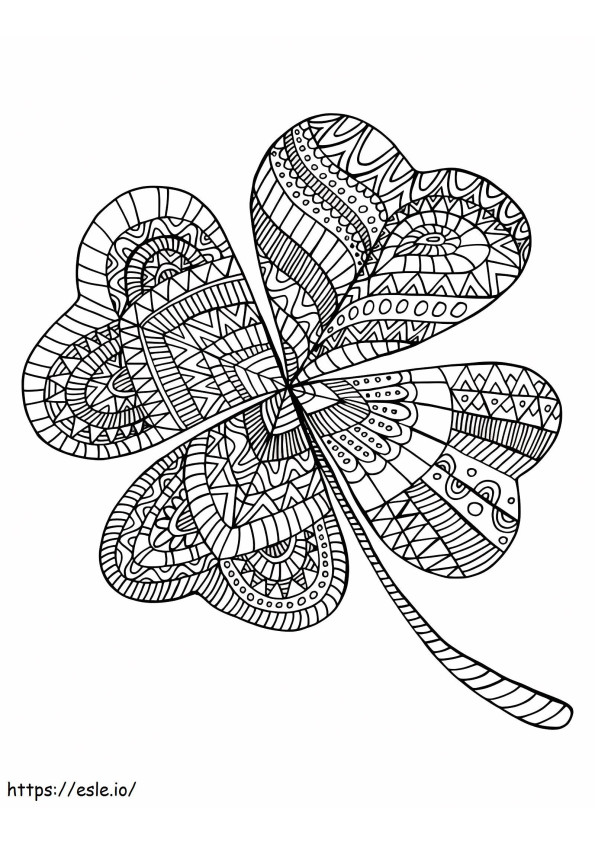Coloriage Mandala de trèfle à imprimer dessin