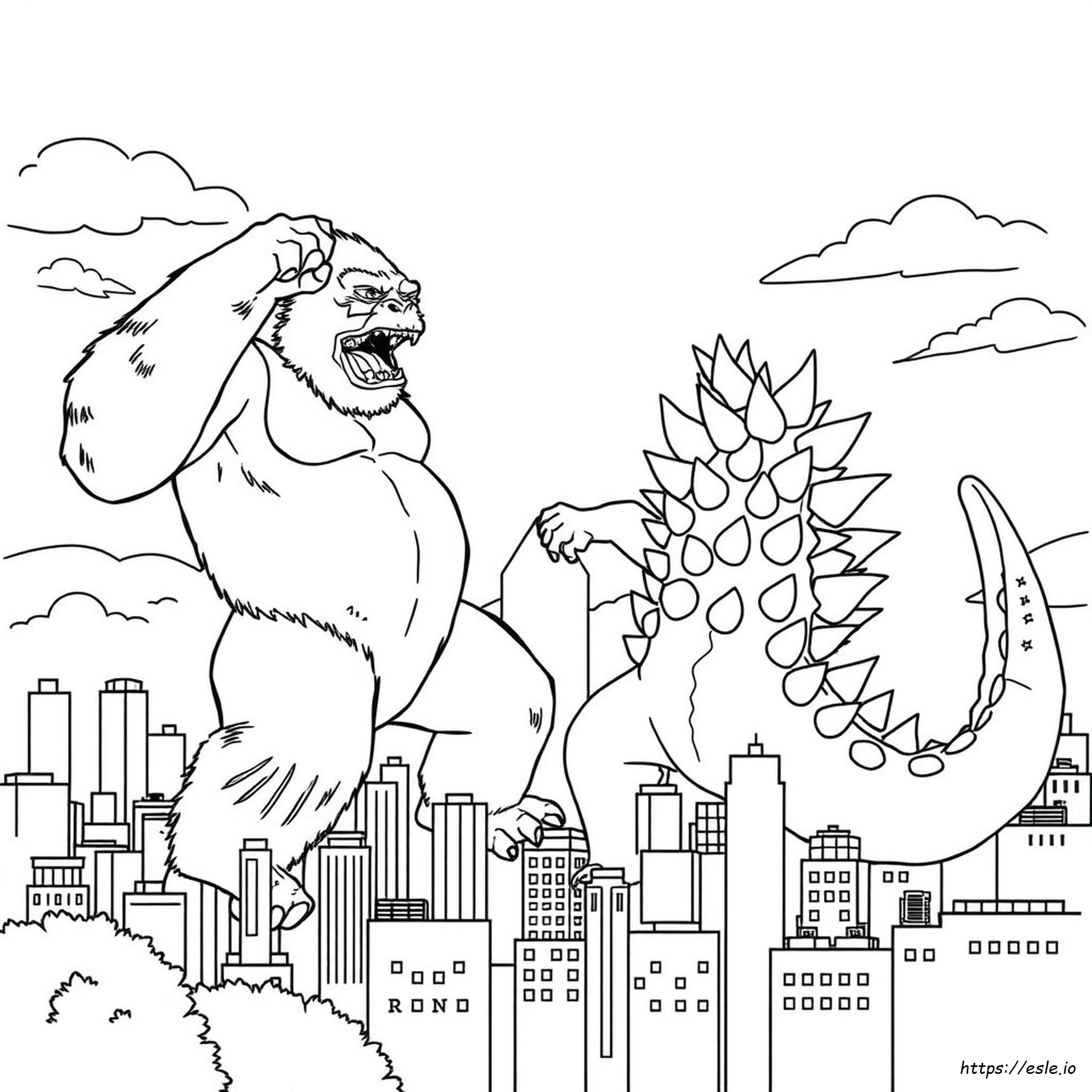 King Kong Vs Godzilla Coloring Pages Free