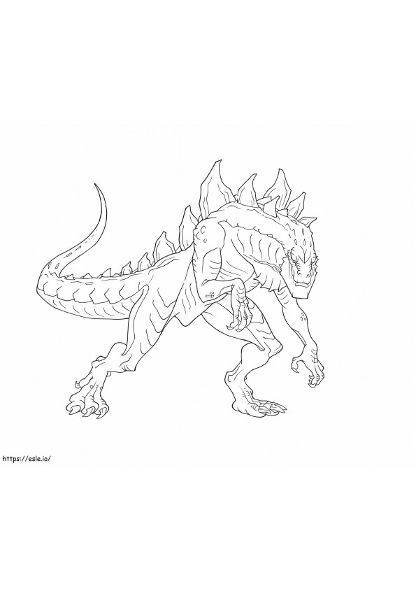 Godzilla-monster kleurplaat