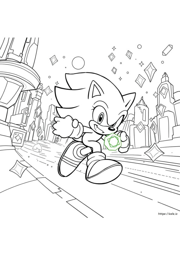 Super Sonic Sonic Chaos Emeralds Coloring Pages