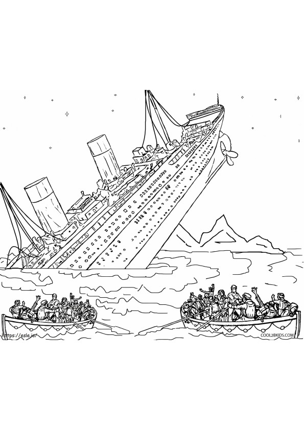 Sunken Ship coloring page
