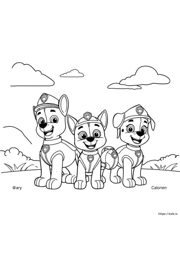 Kolorowanki Psi Patrol Potężne Szczeniaki