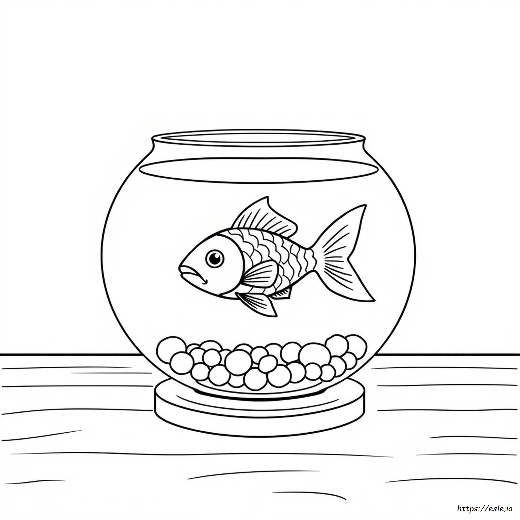 Fish In A Bowl Coloring Pages