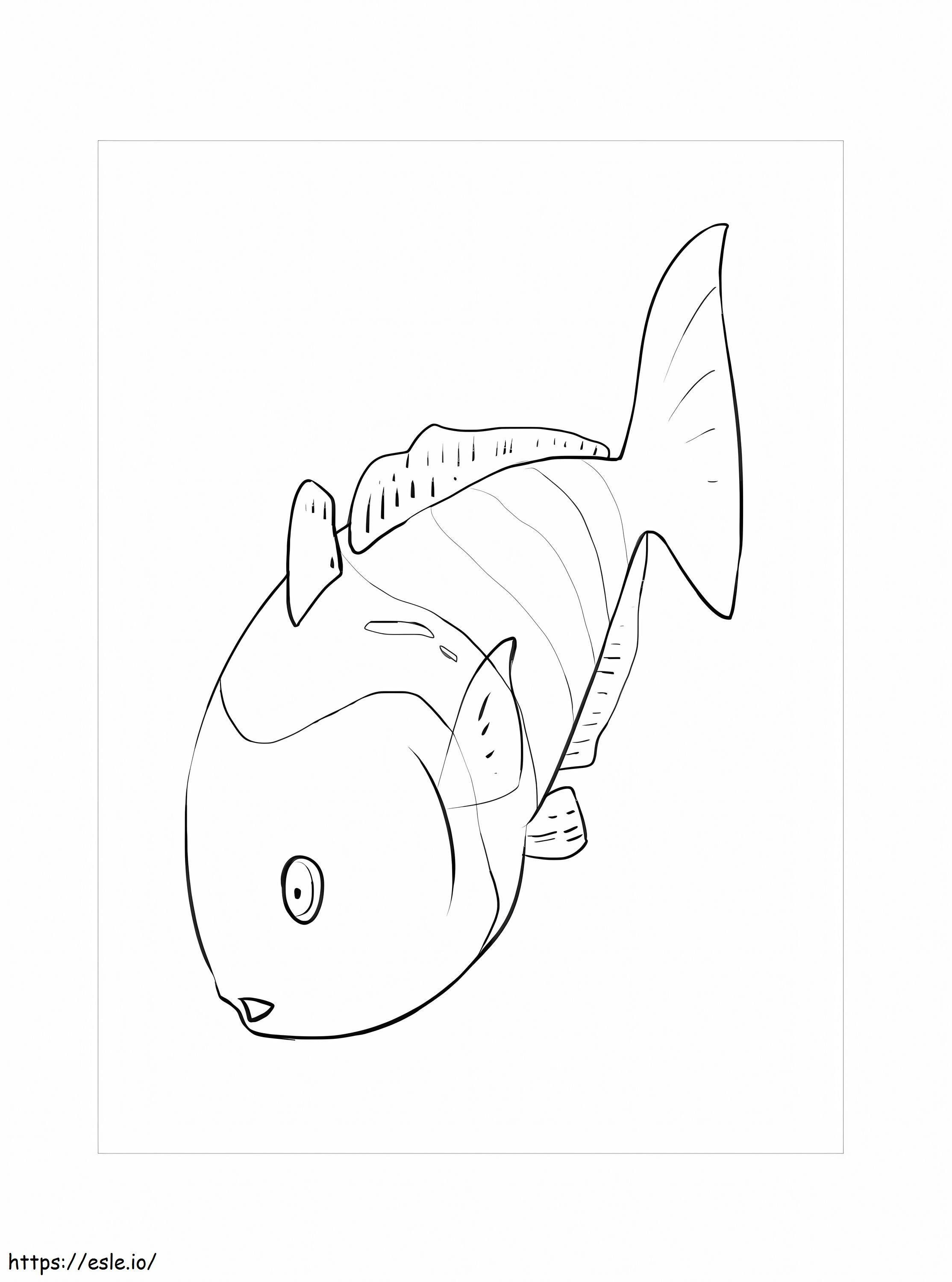 Awesome Rainbow Fish coloring page
