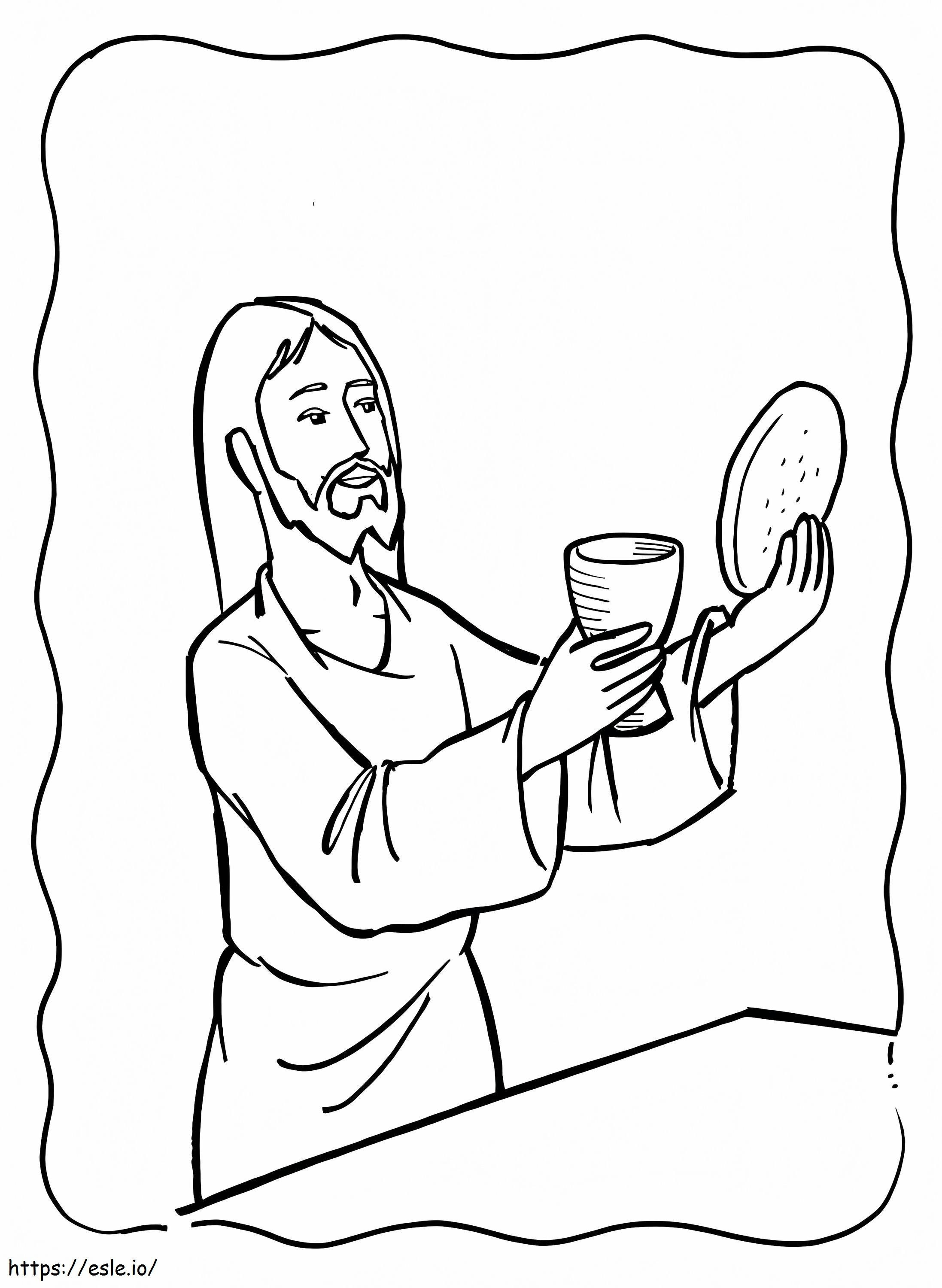 イエスの血と体 最後の晩餐 ぬりえ - 塗り絵