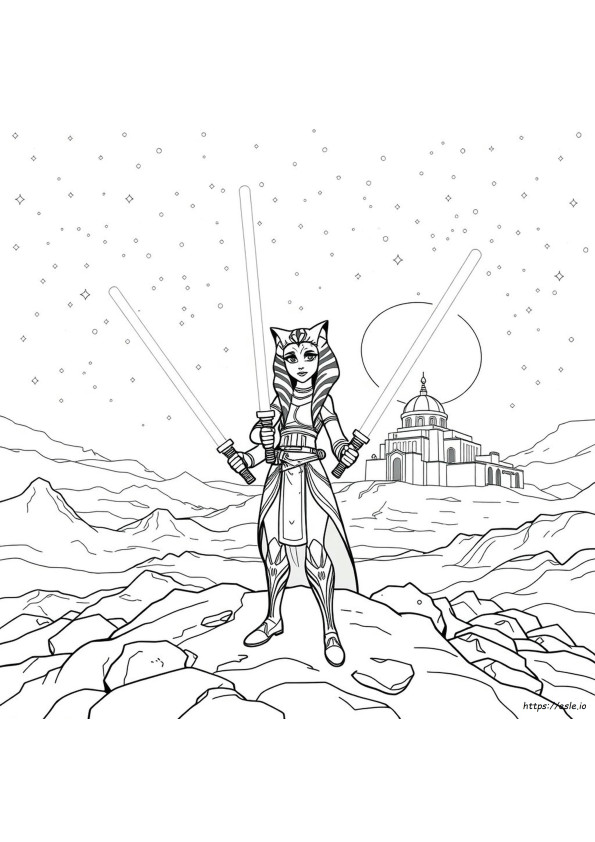 Ahsoka Tano Gambar Mewarnai Dapat Dicetak