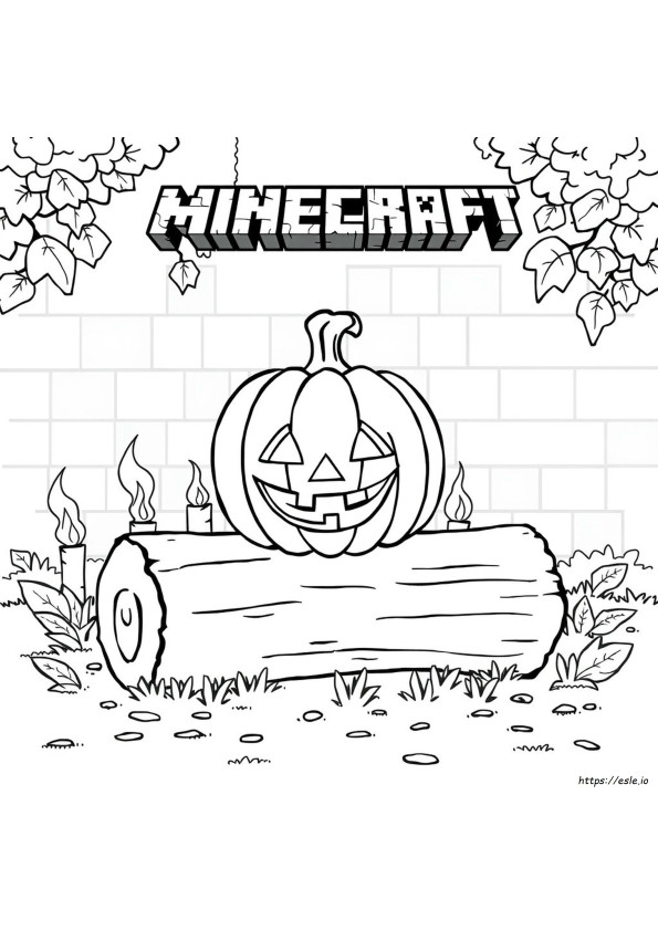 Minecraft Pumpkin Coloring Page