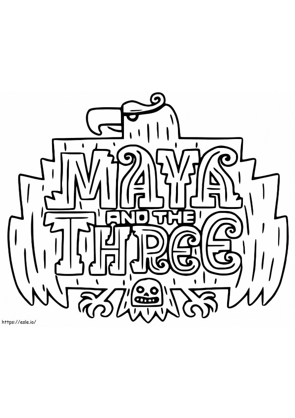 Logo Maya Dan Tiga Gambar Mewarnai