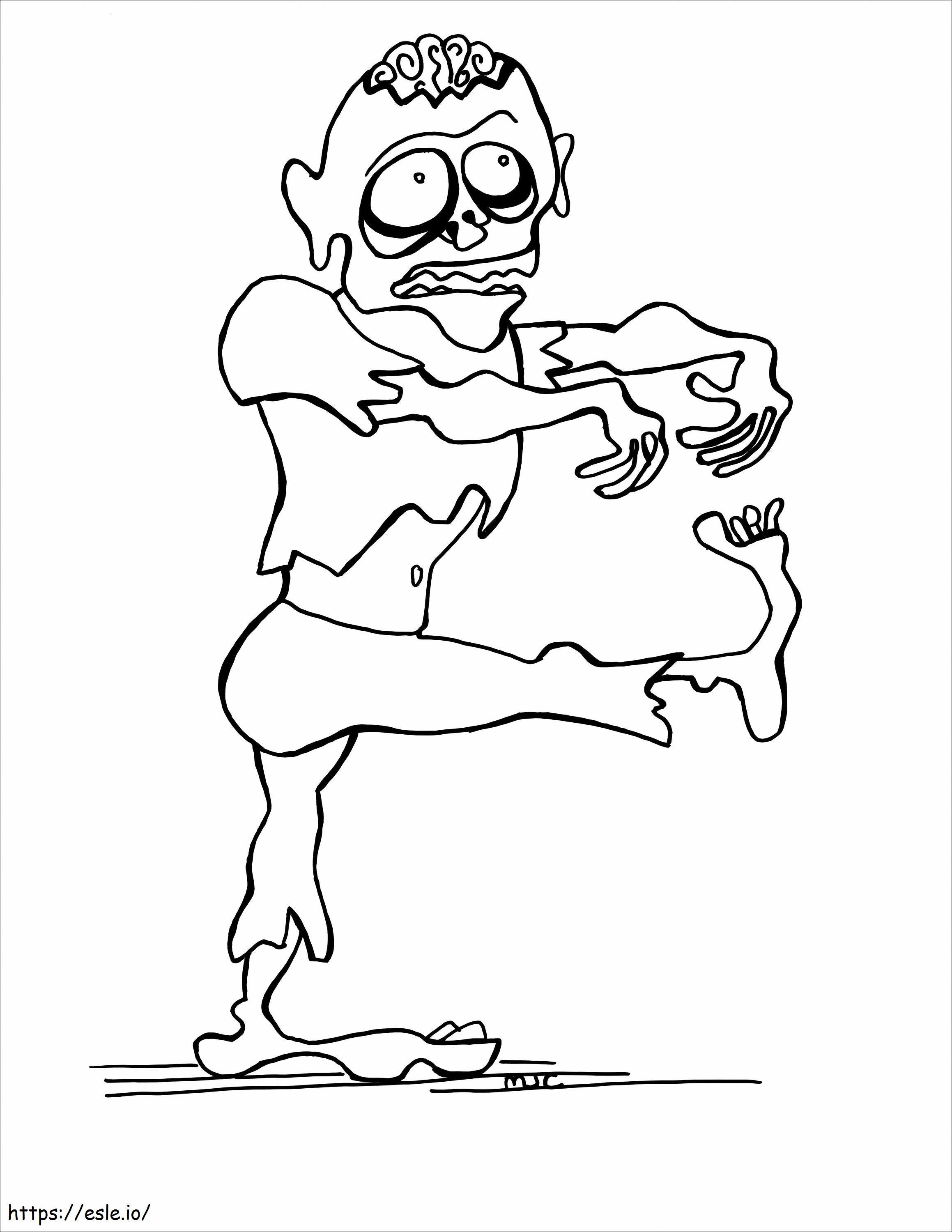 Coloriage Ghostbusters Zombie à l'échelle à imprimer dessin