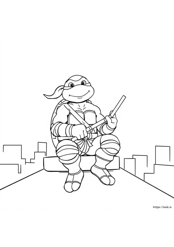 Dibujos De Las Tortugas Ninja Para Colorear: Miguel Ángel