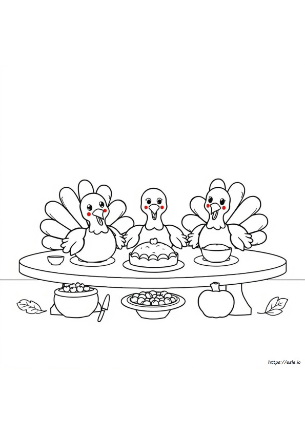 Coloriage Mignon De Dinde De Thanksgiving
