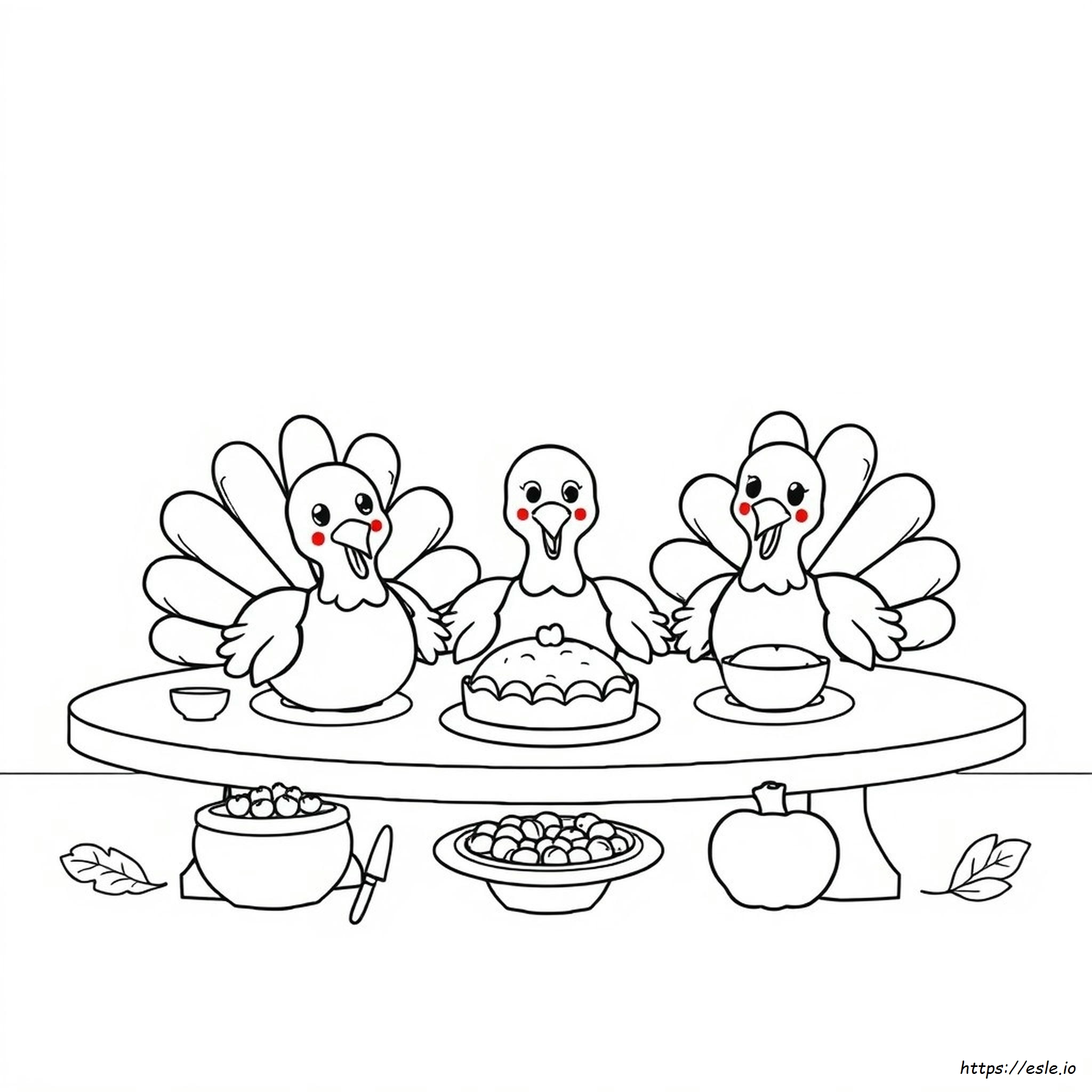 Schattige Thanksgiving Kalkoen Kleurplaat kleurplaat