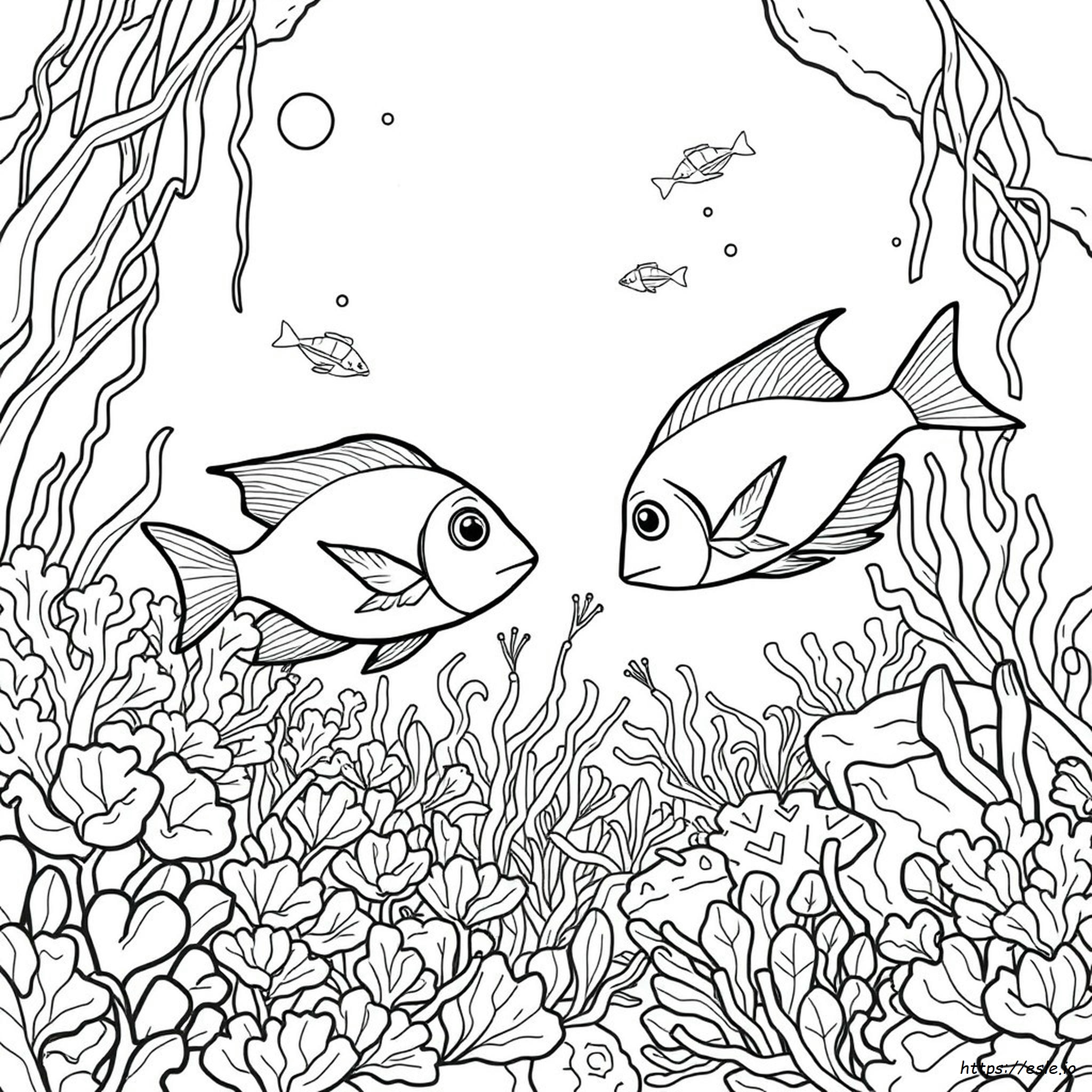 Realistische Tropische Fische Ausmalbilder