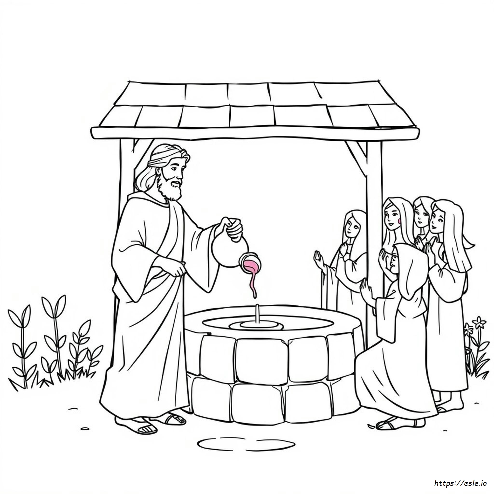 Jezus Verandert Water In Wijn Kleurplaat kleurplaat