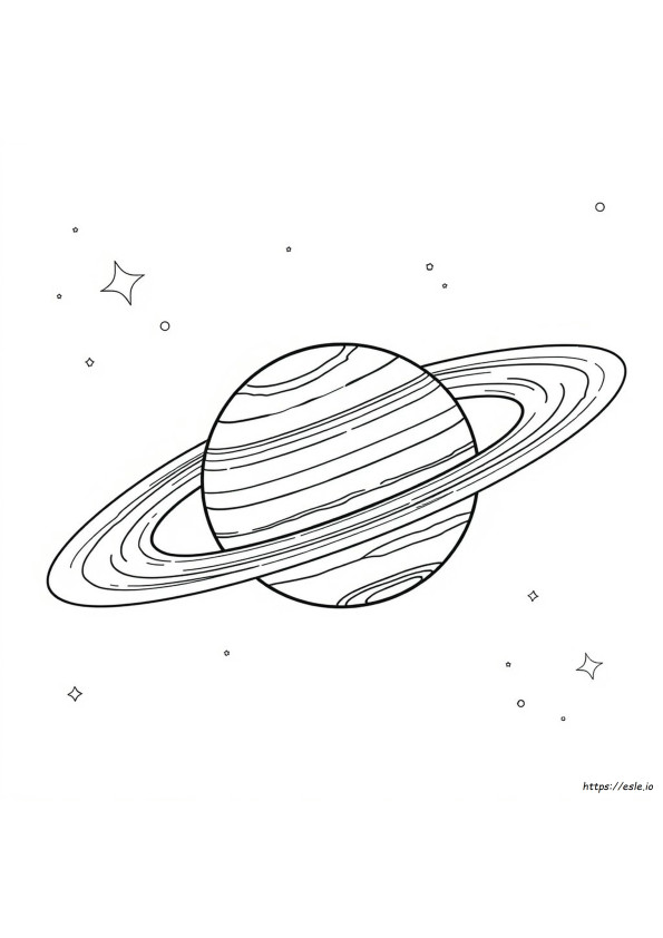 Realistic Saturn Coloring Page