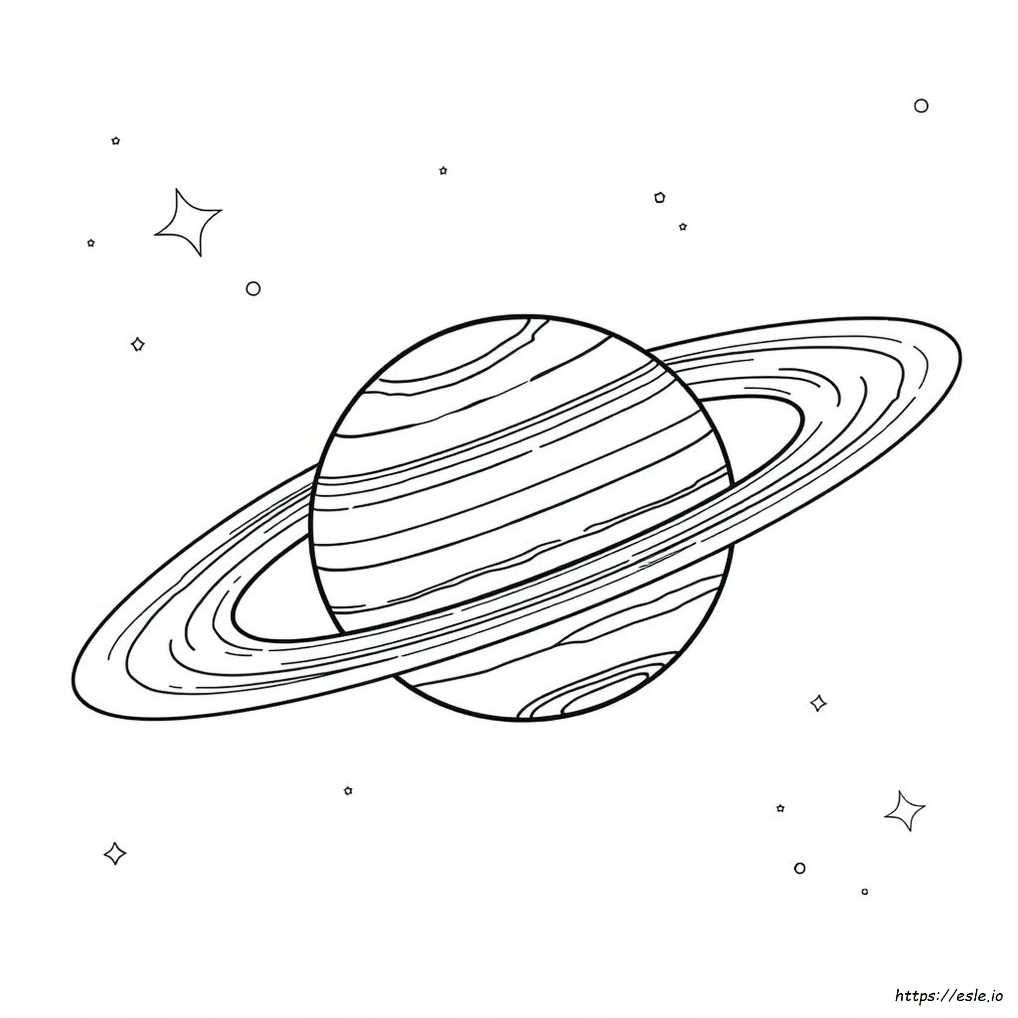 Realistic Saturn Coloring Page