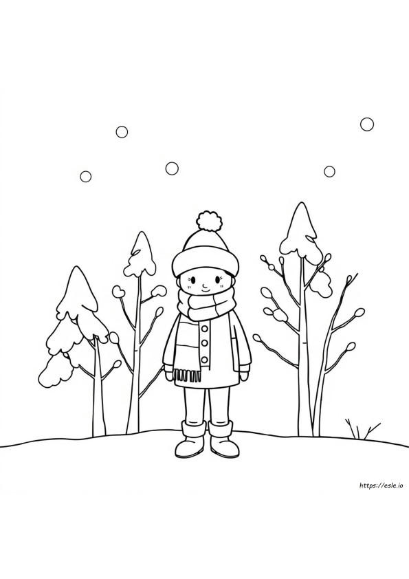 Coloriage Vêtements D'hiver