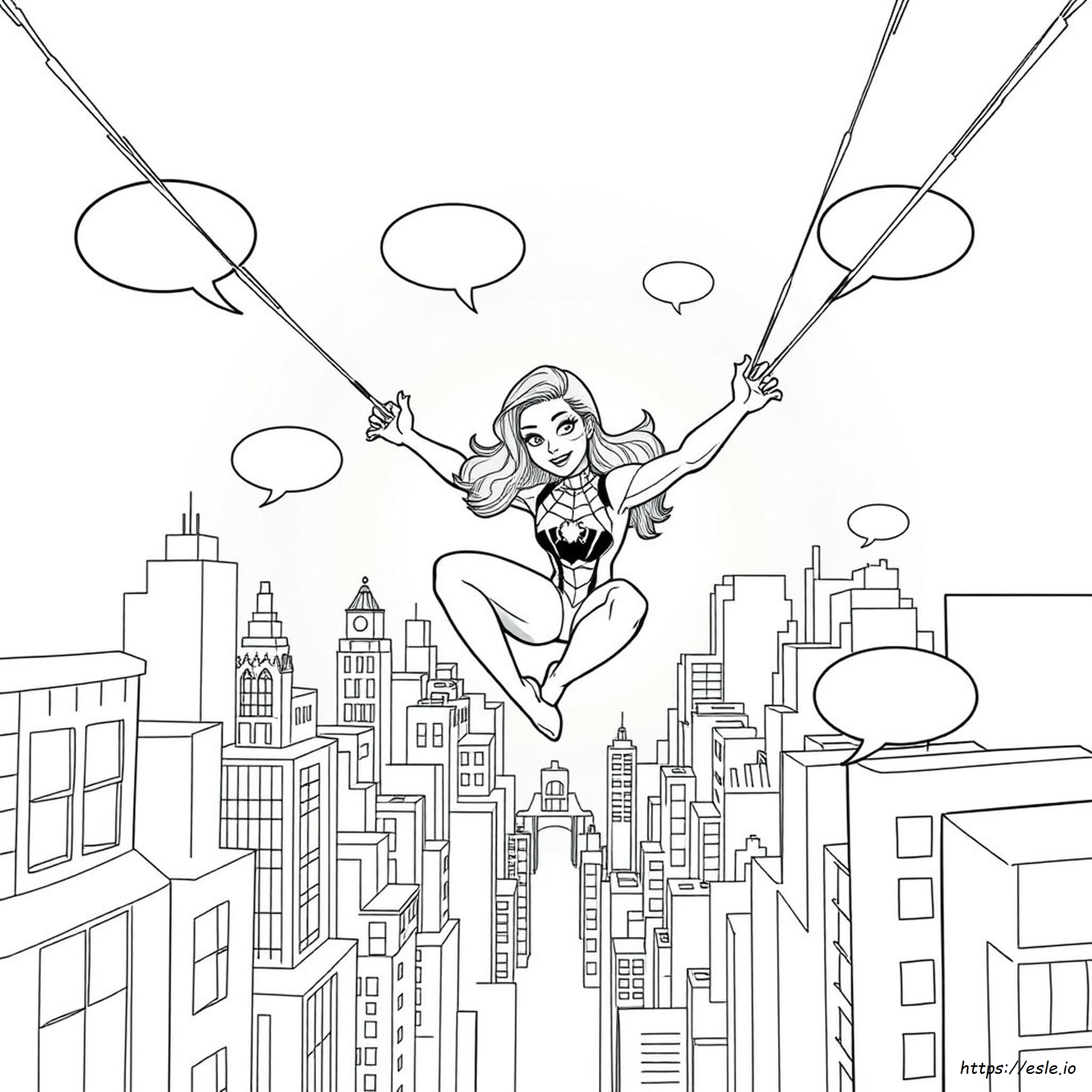 Gwen Stacy In The Spider Verse Kleurplaten kleurplaat