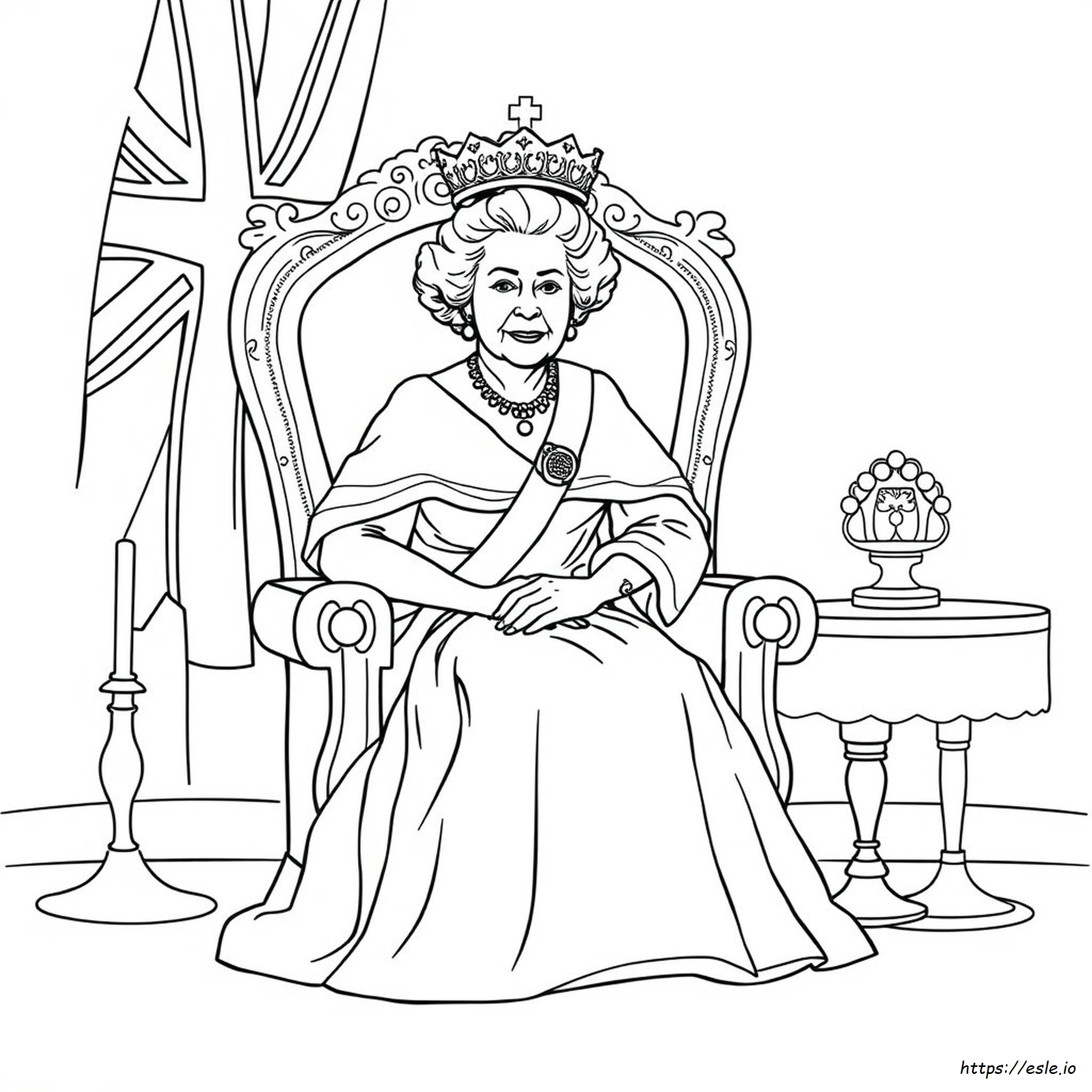 Gratis Printbare Kleurplaat Koningin Elizabeth kleurplaat
