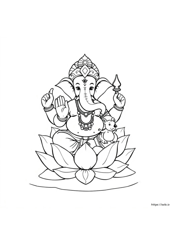 Coloriage Ganesha Facile