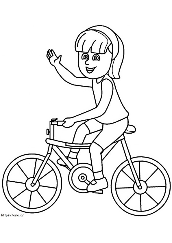 Coloriage Fille Cyclisme à imprimer dessin