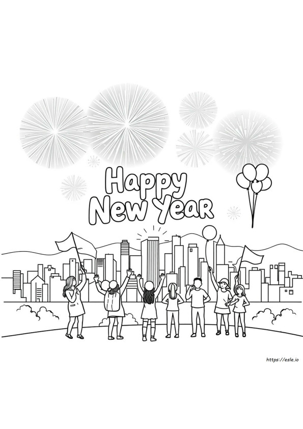 Coloriages Joyeux Nouvel An