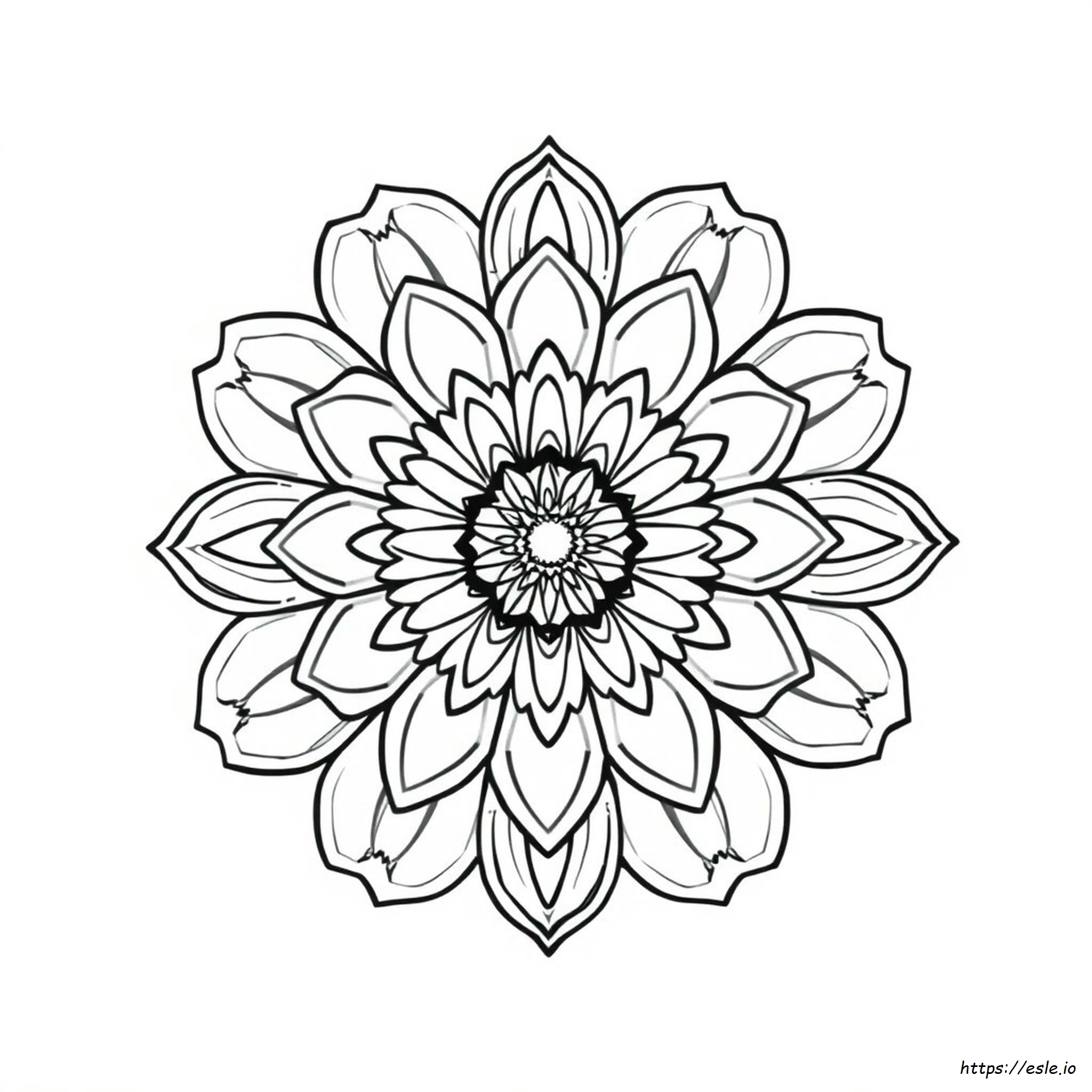 Schwierige Blumen Mandala Ausmalbilder