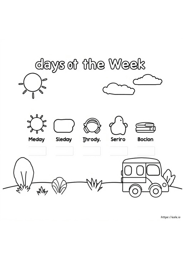 Coloriage Les Jours De La Semaine Pour La Maternelle