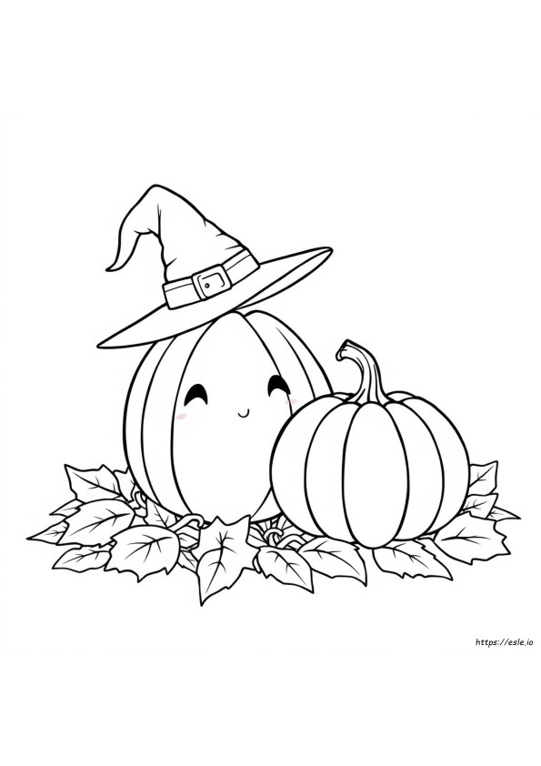 Coloriage Citrouille Avec Chapeau De Sorcière