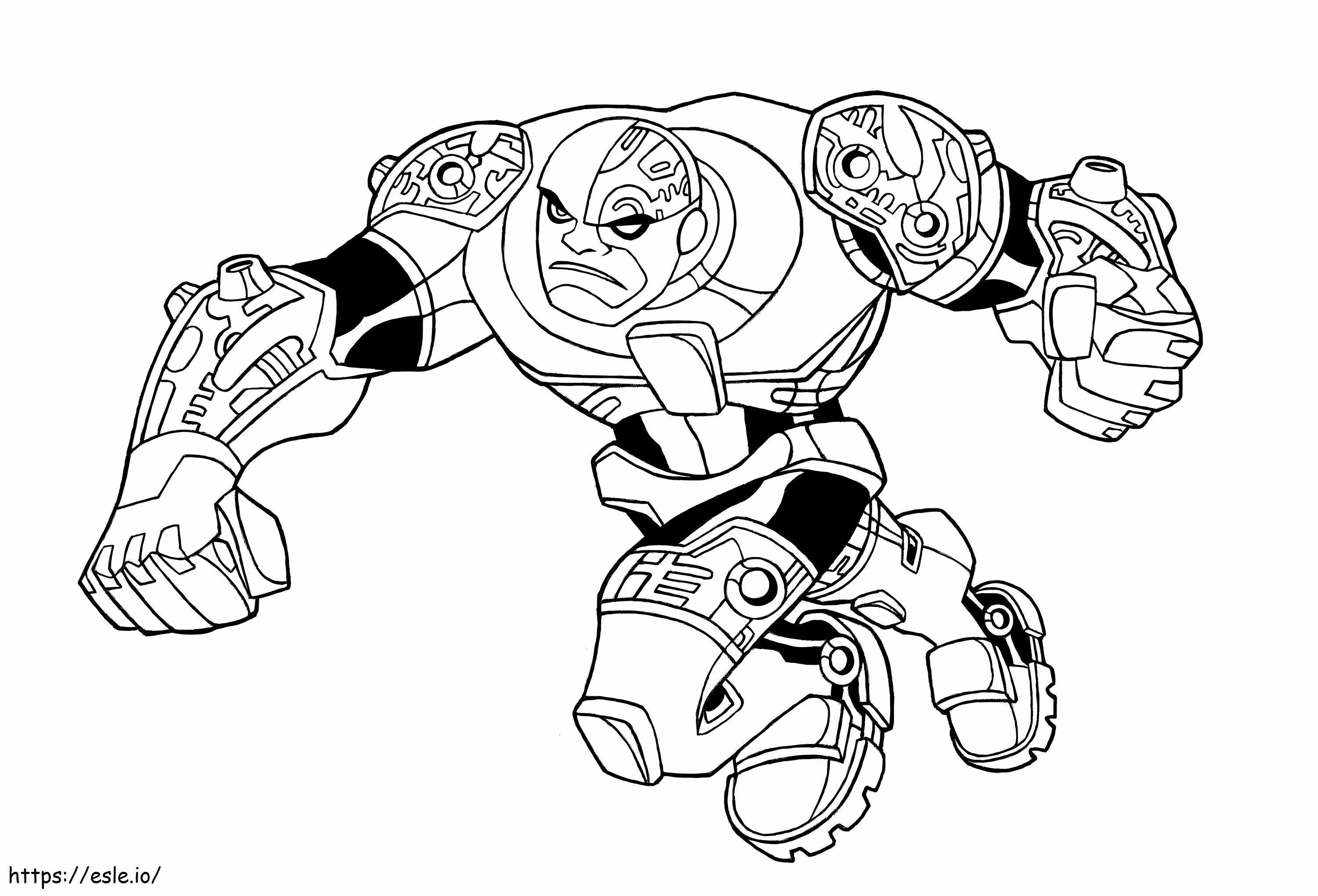 Angry Cyborg coloring page