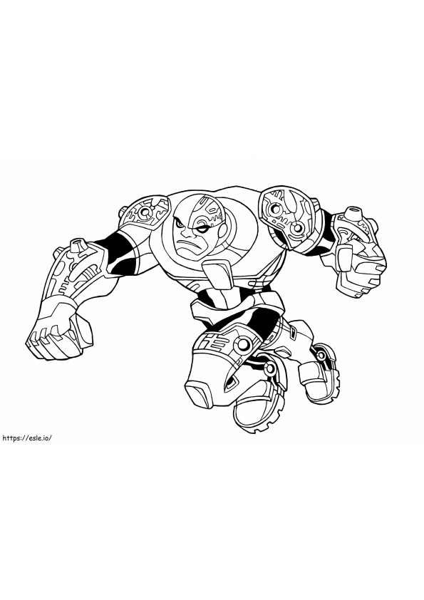 Angry Cyborg coloring page