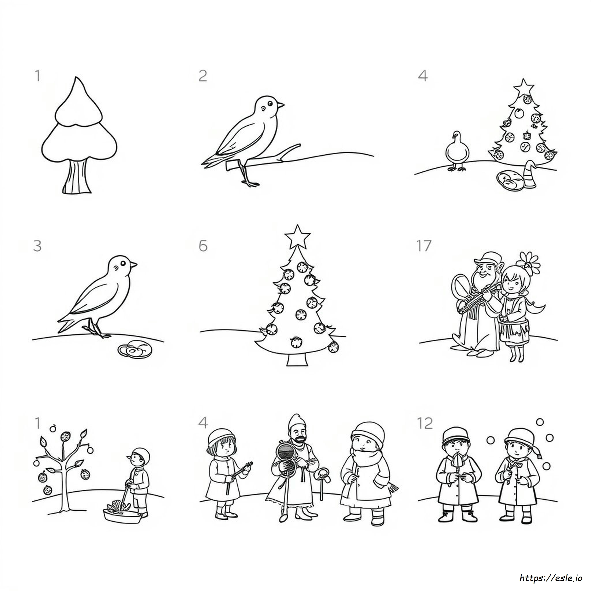 De 12 Dagen Van Kerstmis Kleurplaten kleurplaat