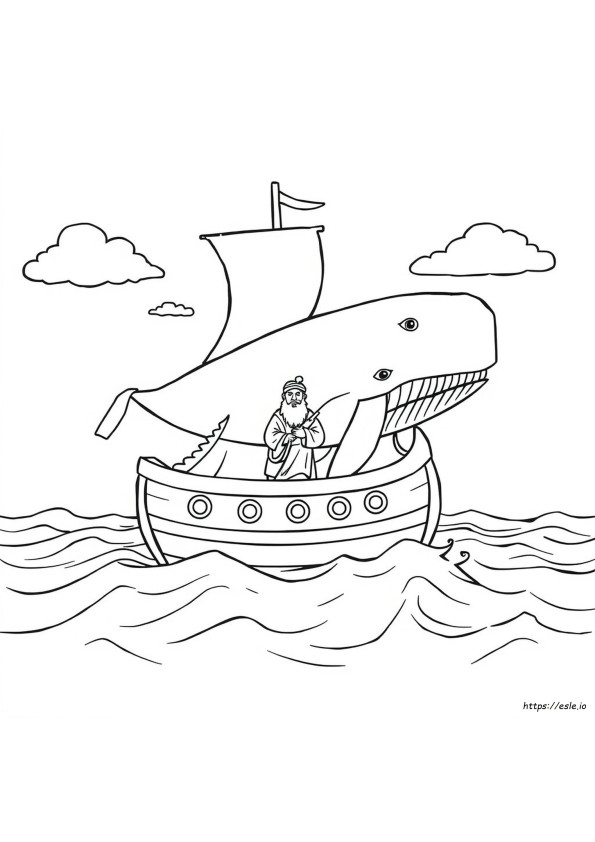 Jonás Y La Ballena Para Colorear