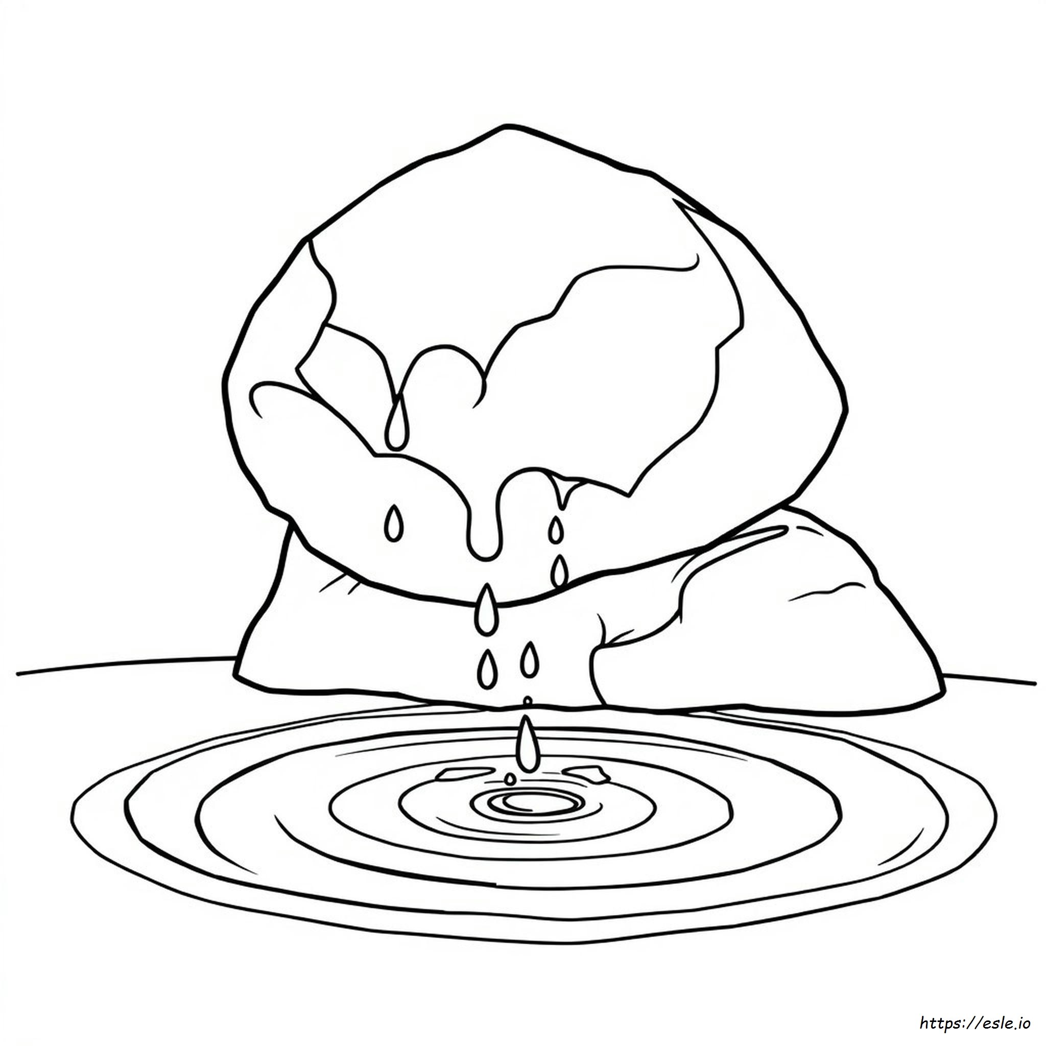Water From A Rock Coloring Page