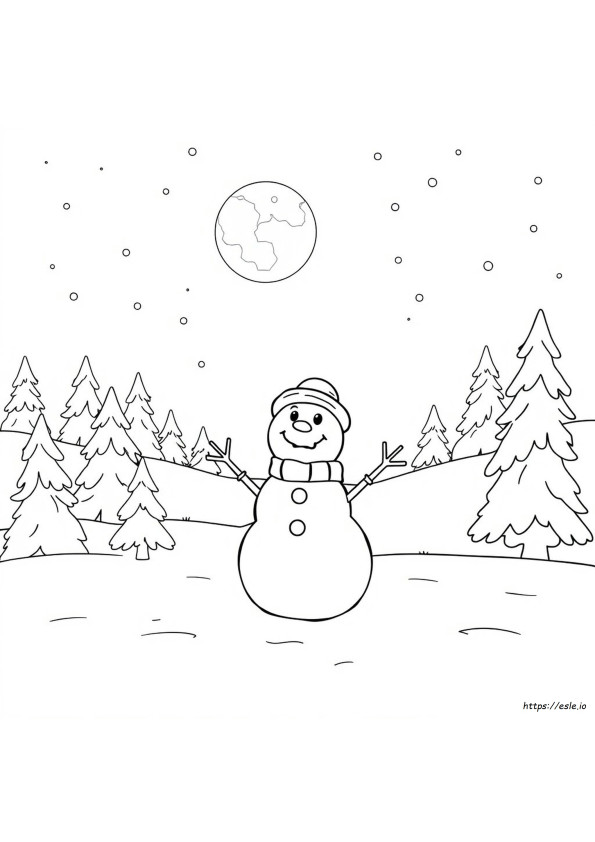 雪だるまの塗り絵 無料