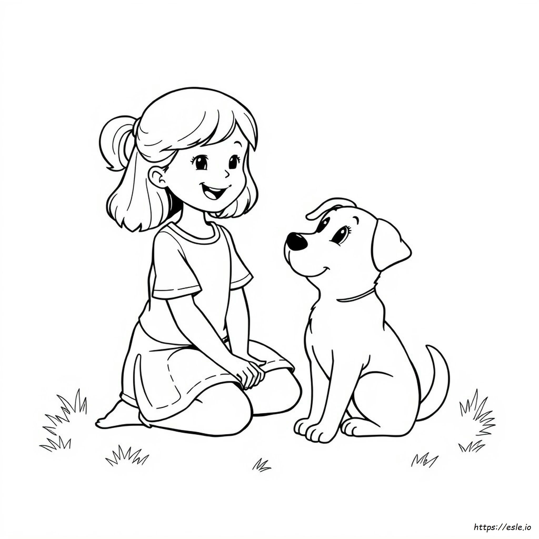 Girl Puppy Coloring Pages