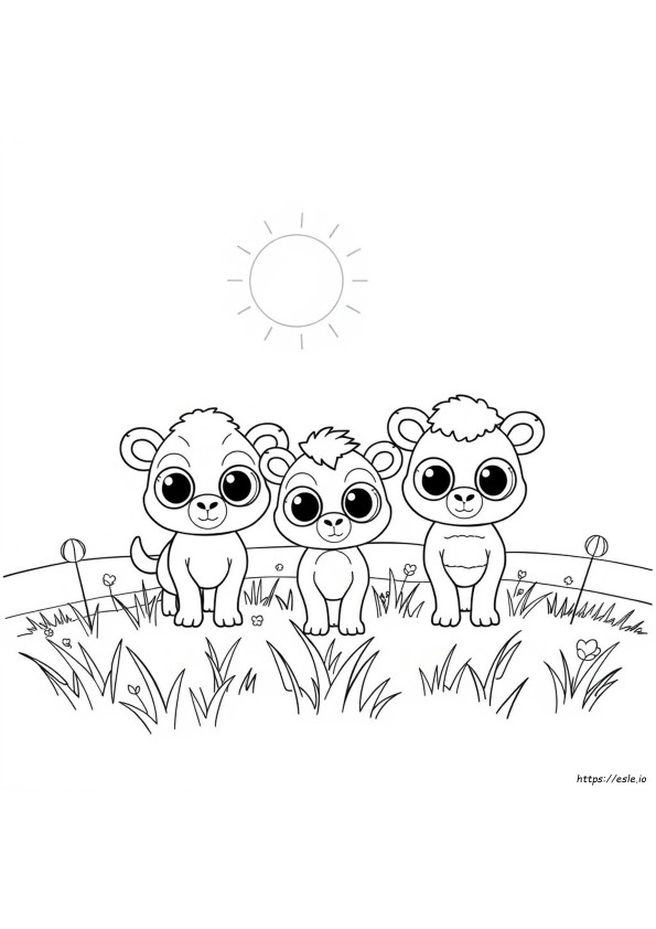 Coloriage Animé Animaux Grands Yeux