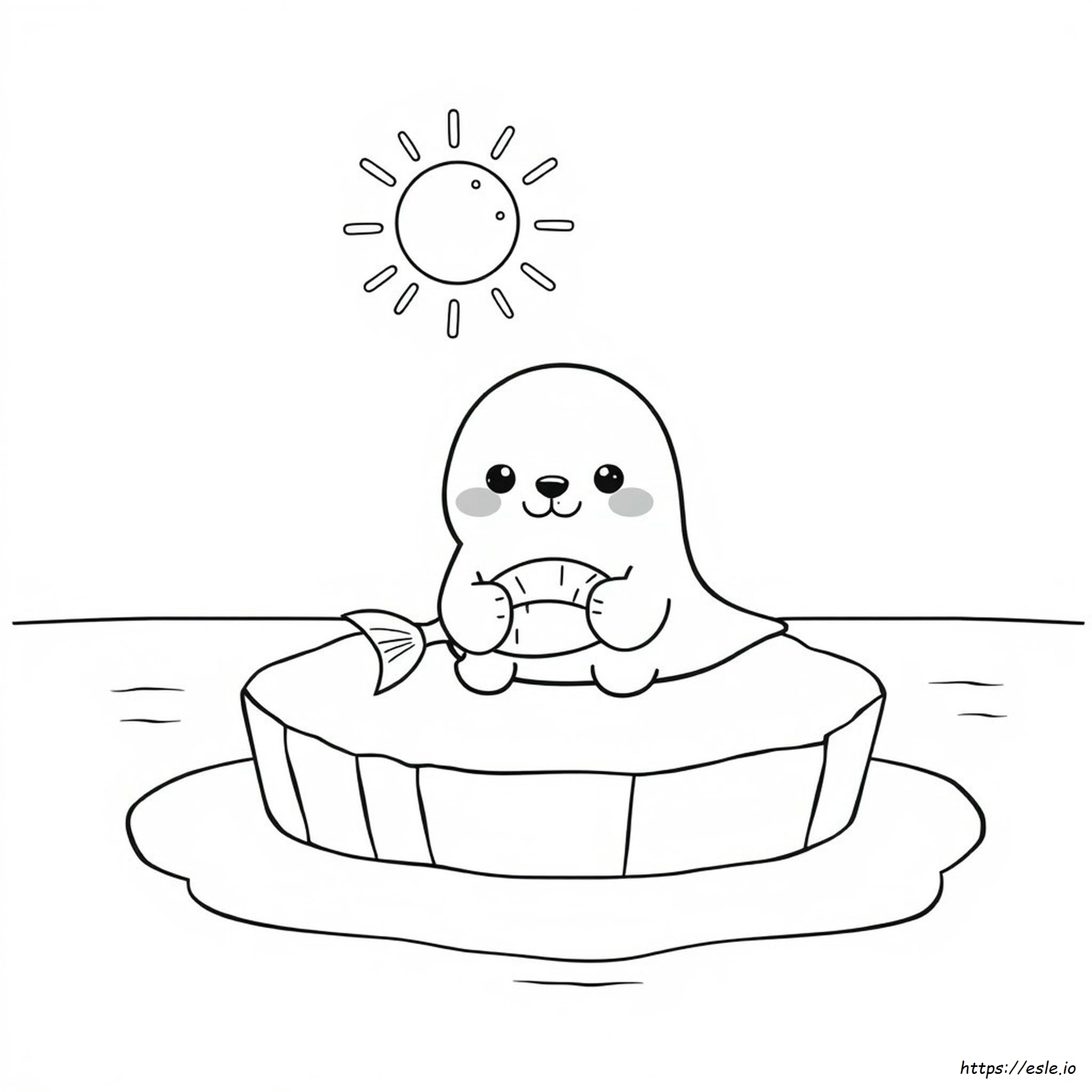 Kawaii Cute Seal Coloring Pages